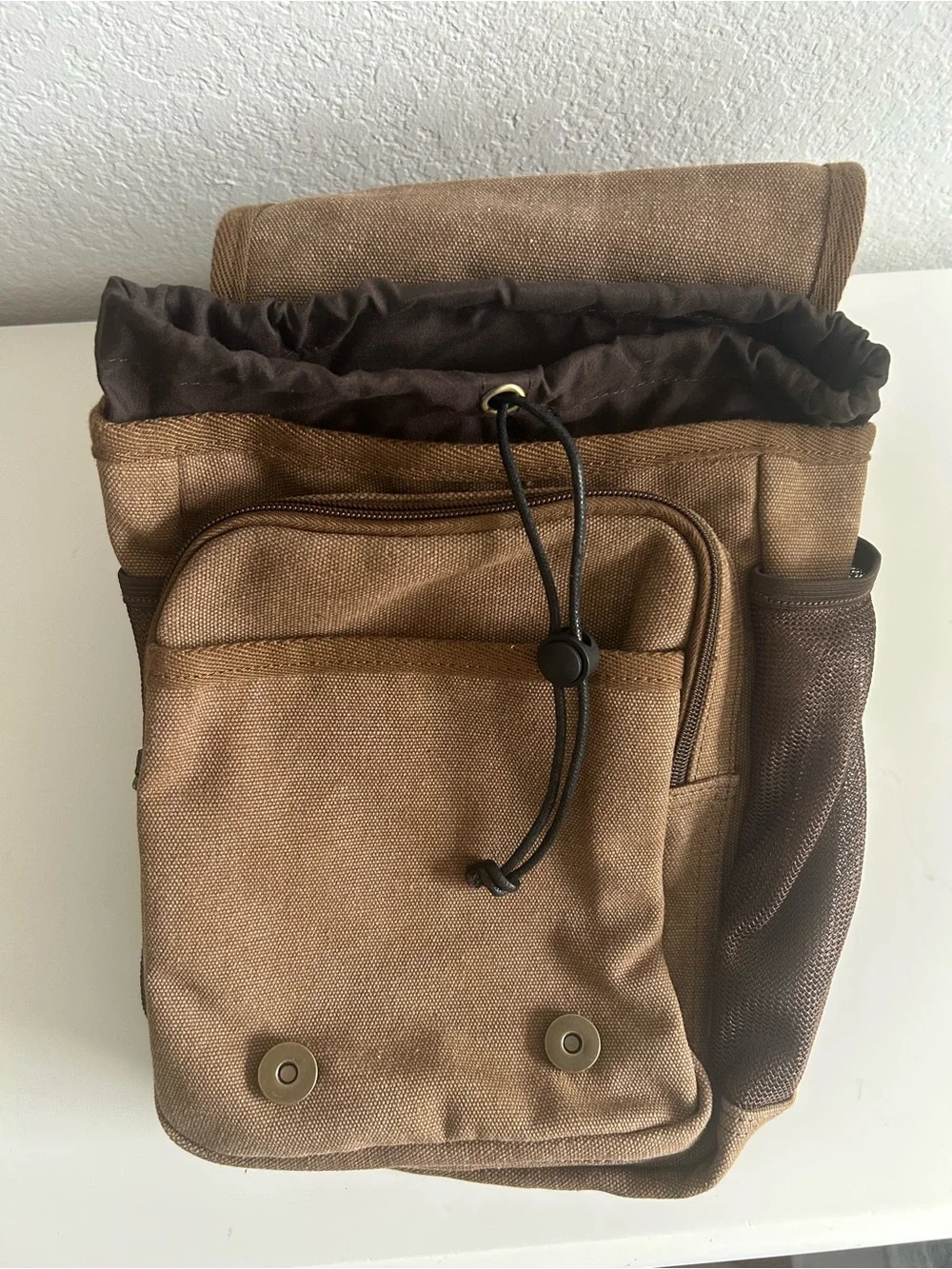 Kaukko Brown Canvas Casual Shoulder Sling Messenger Bag Western Cattle